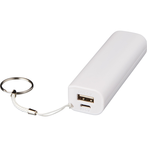 aerial view a white span 1200 mah power bank, image 2 of 5