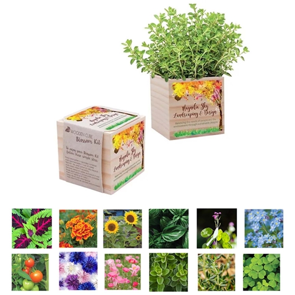 aerial view a group of wooden cube blossom kit, image 2 of 13