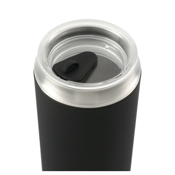 aerial view a black marka copper vac tumbler w / ss straw 20 oz, image 4 of 6