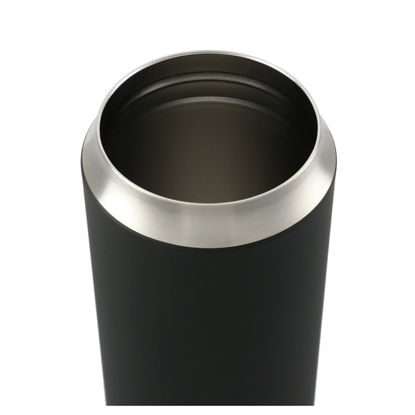 aerial view a black marka copper vac tumbler w / ss straw 20 oz, image 6 of 6