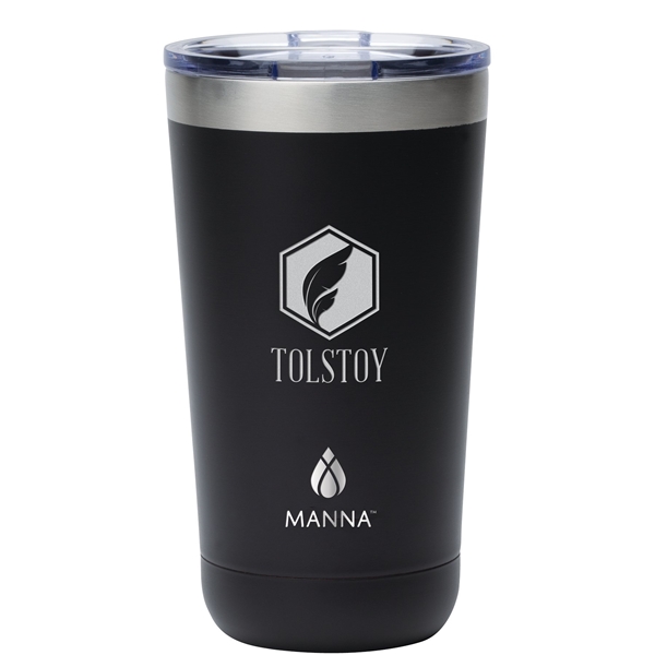 aerial view a black manna(tm) 18 oz ranger pint steel tumbler, image 2 of 4