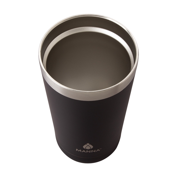 aerial view a black manna(tm) 18 oz ranger pint steel tumbler, image 4 of 4
