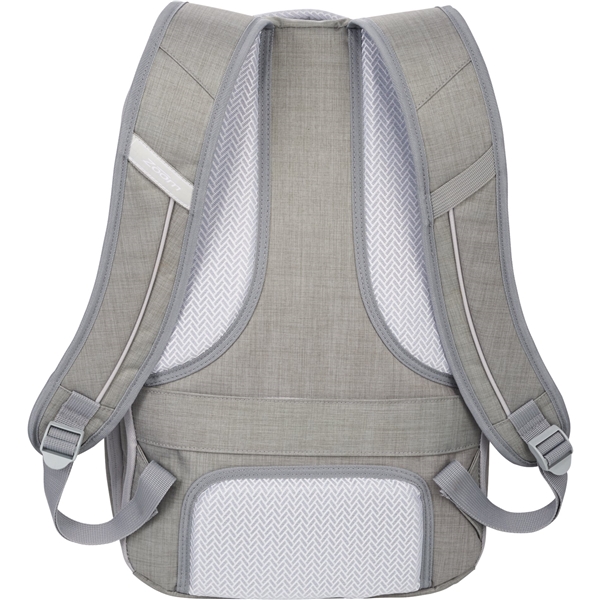 aerial view a gray zoom grid 15 tsa computer backpack, image 6 of 12