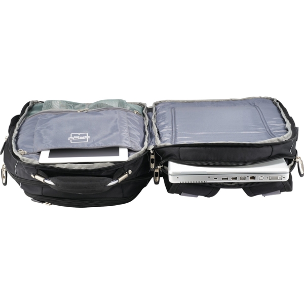 aerial view a black polycanvas high sierra elite fly - by compu - backpack 17 laptop, image 8 of 10