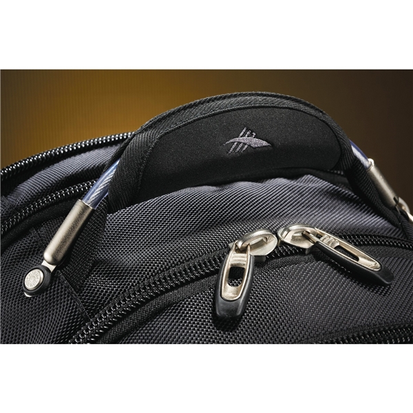 aerial view a black polycanvas high sierra elite fly - by compu - backpack 17 laptop, image 9 of 10