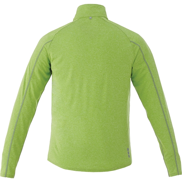 aerial view a apple heather (653) mens taza performance knit quarter zip with thumb holes, image 3 of 4