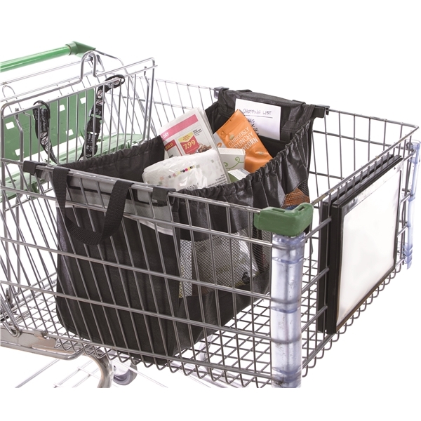 aerial view a black good value(tm) expandable grocery cart tote, image 6 of 8