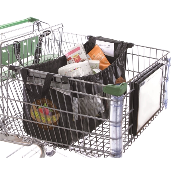 aerial view a black good value(tm) expandable grocery cart tote, image 8 of 8