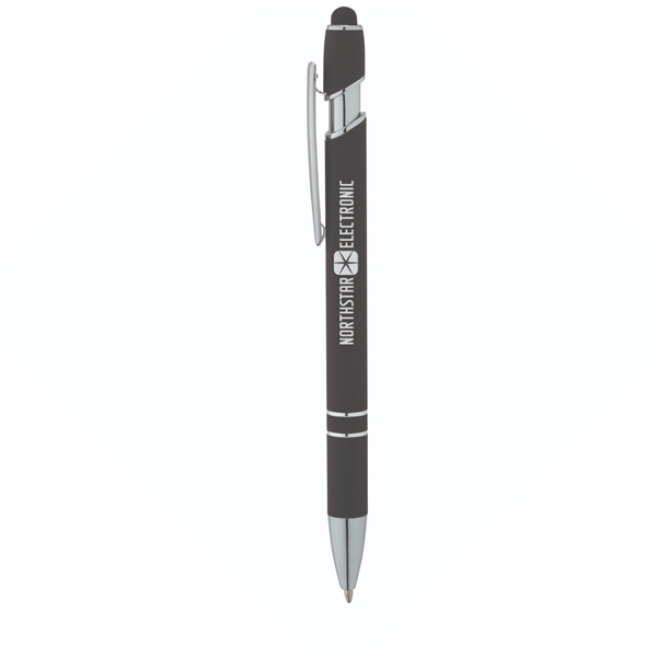 aerial view a black denton soft - touch pen w / stylus, image 2 of 2