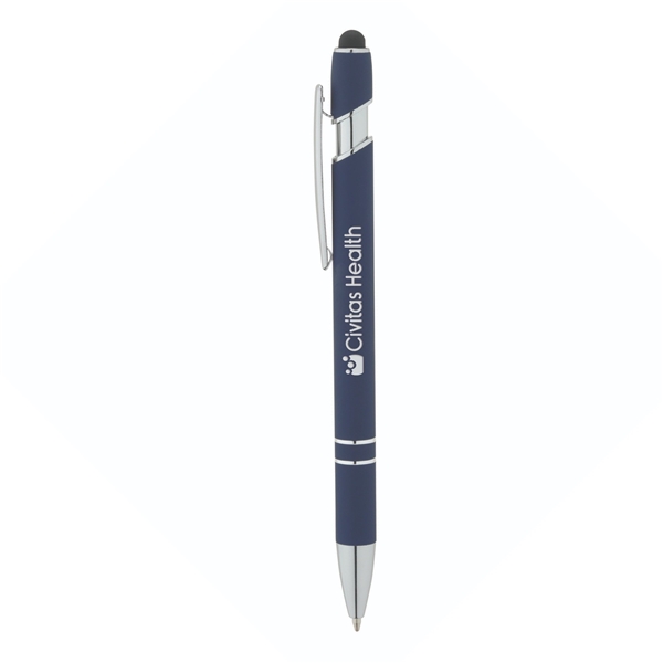 aerial view a navy denton soft - touch pen w / stylus, image 2 of 2
