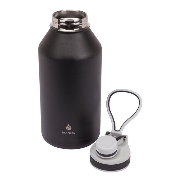aerial view a black manna(tm) 64 oz ranger steel bottle, image 3 of 6