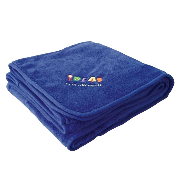 aerial view a blue brookshire micro - plush blanket, image 6 of 6