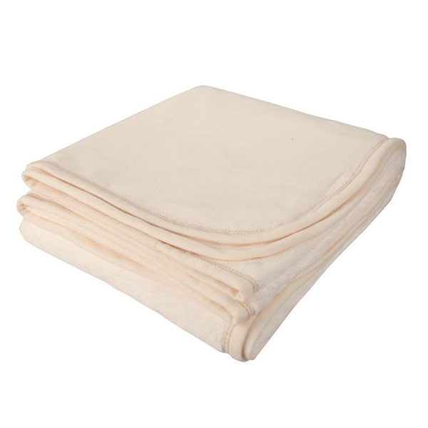 aerial view a cream brookshire micro - plush blanket, image 5 of 8