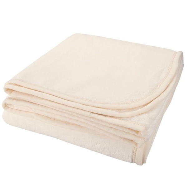 aerial view a cream brookshire micro - plush blanket, image 6 of 8