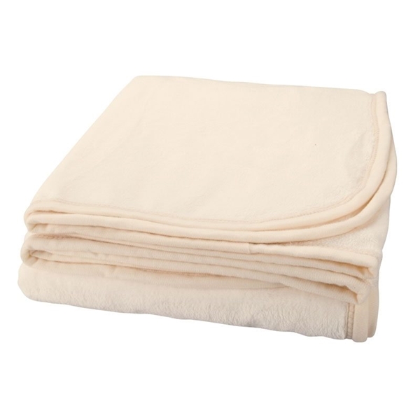 aerial view a cream brookshire micro - plush blanket, image 7 of 8