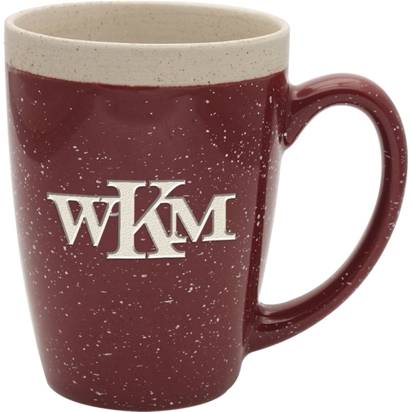 aerial view a brick 16 oz adobe ceramic mug - deep etched, image 2 of 3
