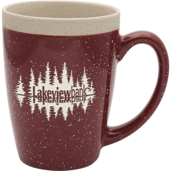 aerial view a brick 16 oz adobe ceramic mug - deep etched, image 3 of 3