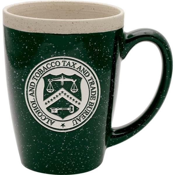 aerial view a evergreen 16 oz adobe ceramic mug - deep etched, image 2 of 3