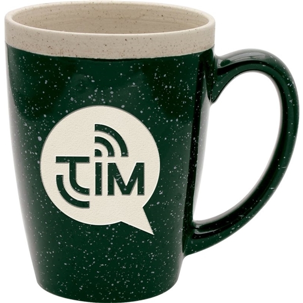 aerial view a evergreen 16 oz adobe ceramic mug - deep etched, image 3 of 3