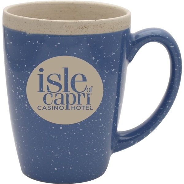 aerial view a ocean blue 16 oz adobe ceramic mug - deep etched, image 3 of 3