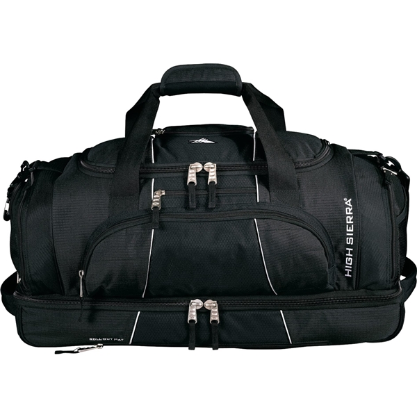 aerial view a black high sierra(r) colossus 26 drop bottom duffle bag, image 2 of 2