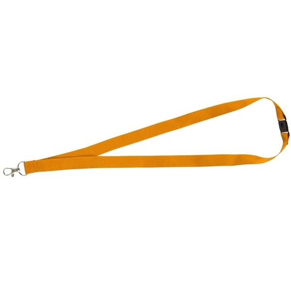 aerial view a orange lanyard with metal lobster clip - 3/4, image 3 of 3