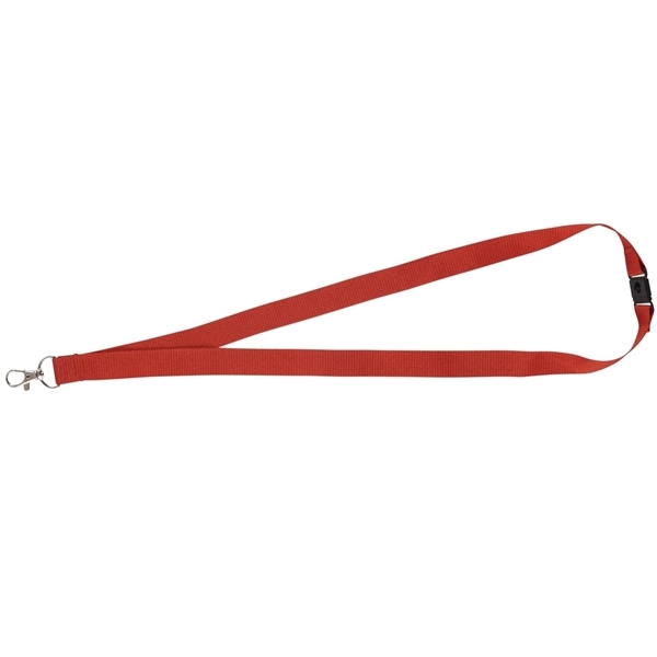 aerial view a red lanyard with metal lobster clip - 3/4, image 3 of 3