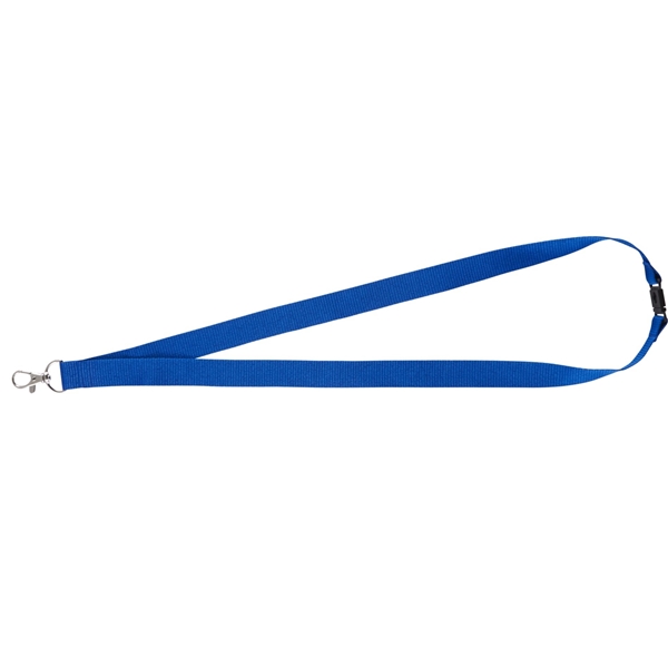 aerial view a royal blue lanyard with metal lobster clip - 3/4, image 3 of 3