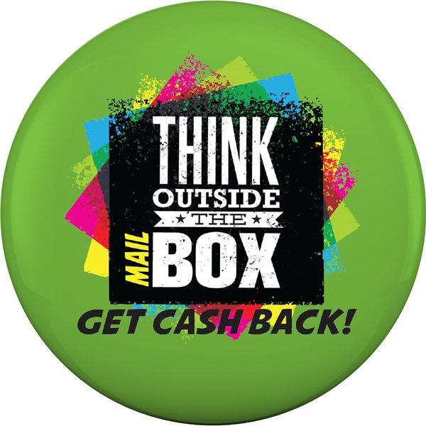 aerial view a white 2- round button safety pin, image 2 of 3