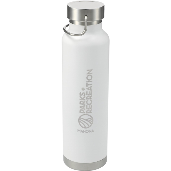 aerial view a white thor copper vacuum insulated 22oz water bottle, image 3 of 9