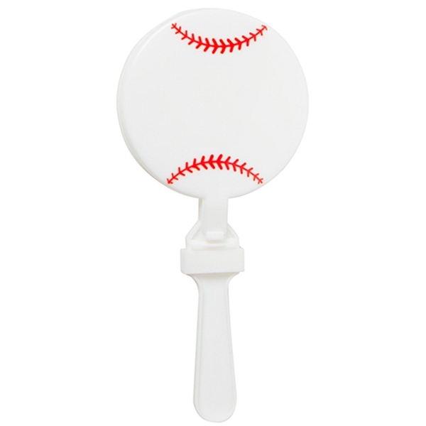 aerial view a white baseball clapper noise maker, image 2 of 5