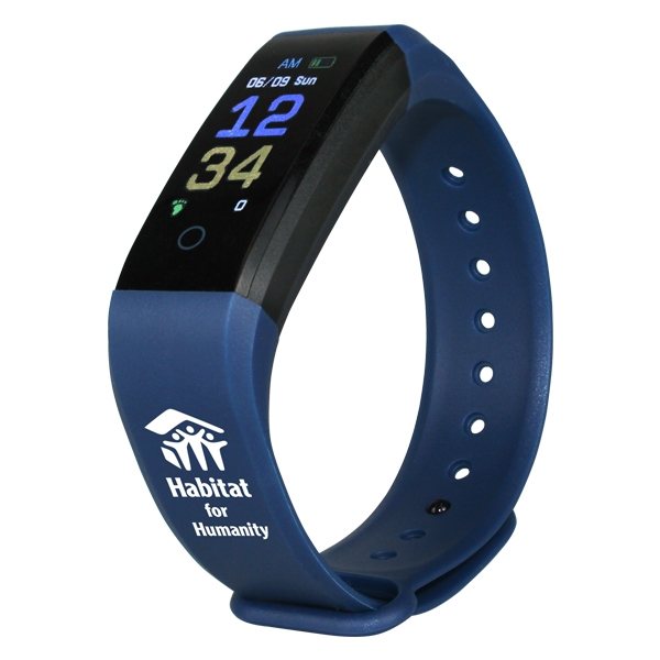 aerial view a blue activity tracker wristband 2.0, image 3 of 4