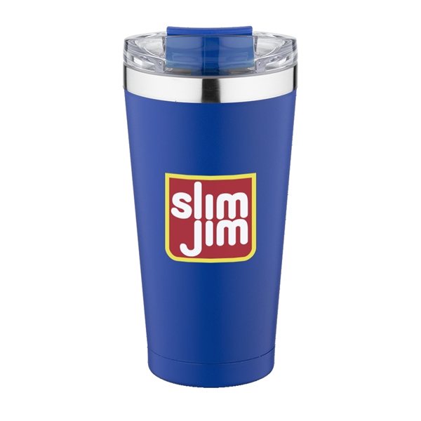 aerial view a blue 20 oz basecamp mckinley tumbler, image 3 of 6