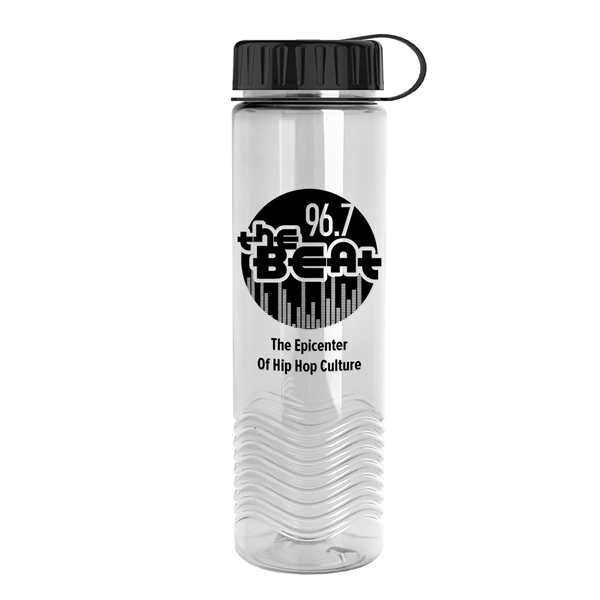 Promotional Wave Tritan® Bottle with Tethered Lid - 24 oz