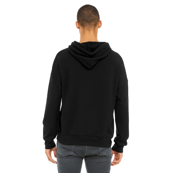 aerial view a black bella+canvas (r) unisex sponge fleece pullover dtm hoodie, image 3 of 5