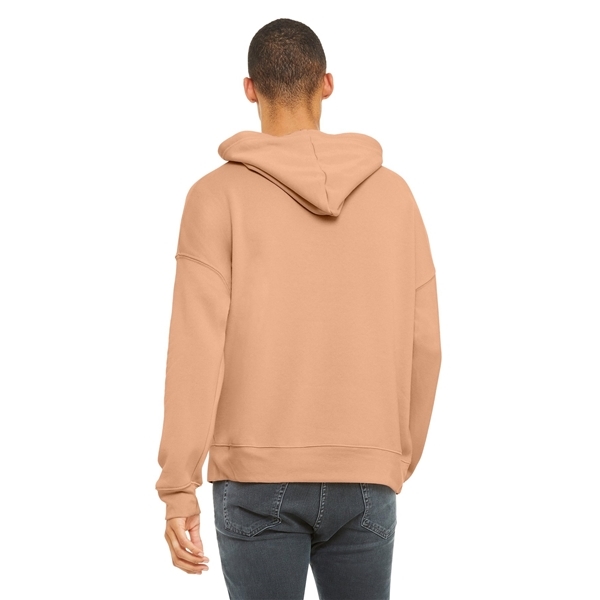 aerial view a peach bella+canvas (r) unisex sponge fleece pullover dtm hoodie, image 3 of 5