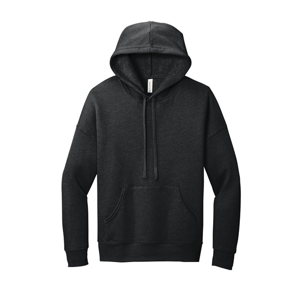 aerial view a dark grey heather bella+canvas (r) unisex sponge fleece pullover dtm hoodie, image 4 of 5