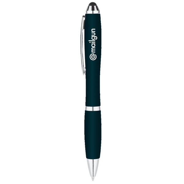 aerial view a indigo blue curvy stylus twist pen - metallic, image 2 of 2