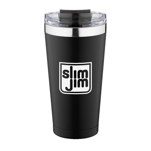 aerial view a black 20 oz basecamp mckinley tumbler, image 2 of 6