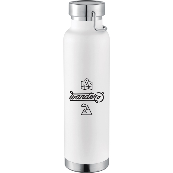 aerial view a white thor copper vacuum insulated 22oz water bottle, image 4 of 9