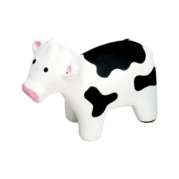aerial view a white cow shaped squeeze stress reliever, image 2 of 4