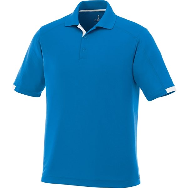 aerial view a olympic blue/white (431) mens kiso short sleeve performance polo, image 2 of 5