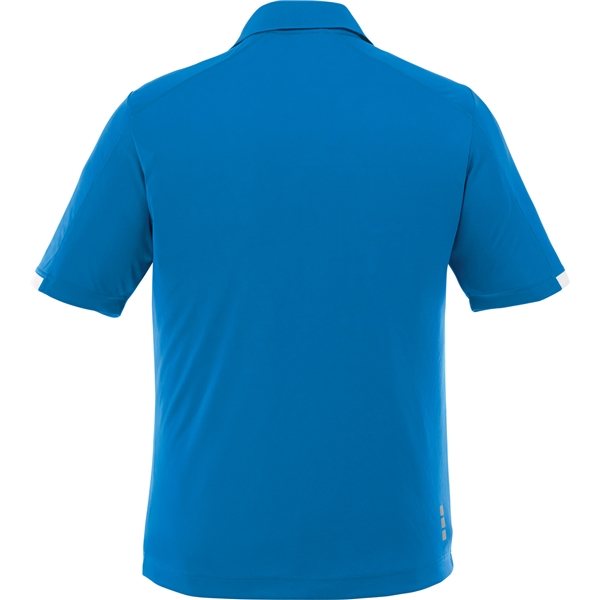 aerial view a olympic blue/white (431) mens kiso short sleeve performance polo, image 3 of 5