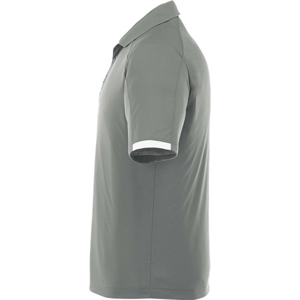 aerial view a steel grey/white (945) mens kiso short sleeve performance polo, image 4 of 8