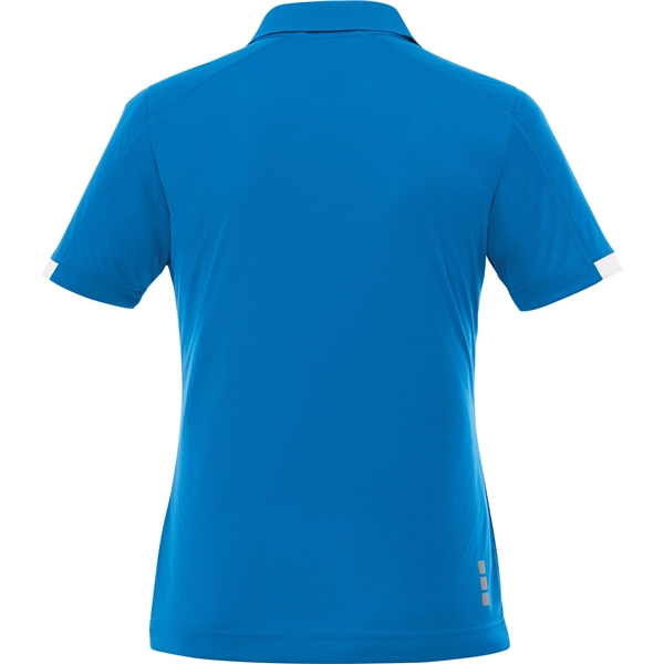 aerial view a olympic blue/white (431) womens kiso short sleeve performance polo, image 3 of 5