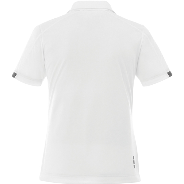 aerial view a white/steel grey (125) womens kiso short sleeve performance polo, image 3 of 5