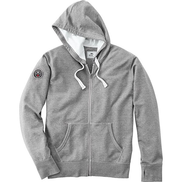 aerial view a grey mix (931) mens sandylake roots73 french terry full zip hoodie, image 2 of 2