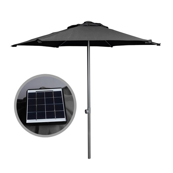 black 7 ft solar patio umbrella Blissun 7.5 Umbrella, 18 LED Lighted Umbrella, Table Market Umbrella, & White : Patio, Lawn & Garden Protect your family from the harsh rays of the Sun Ultimate Patio 9 Ft. Solar