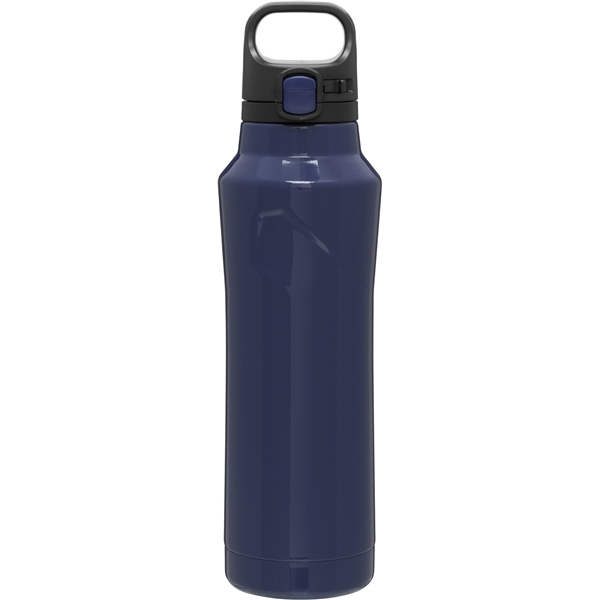 aerial view a blue h2go houston 20.9 oz vacuum insulated stainless steel bottle with push - button lid - blue, image 2 of 9