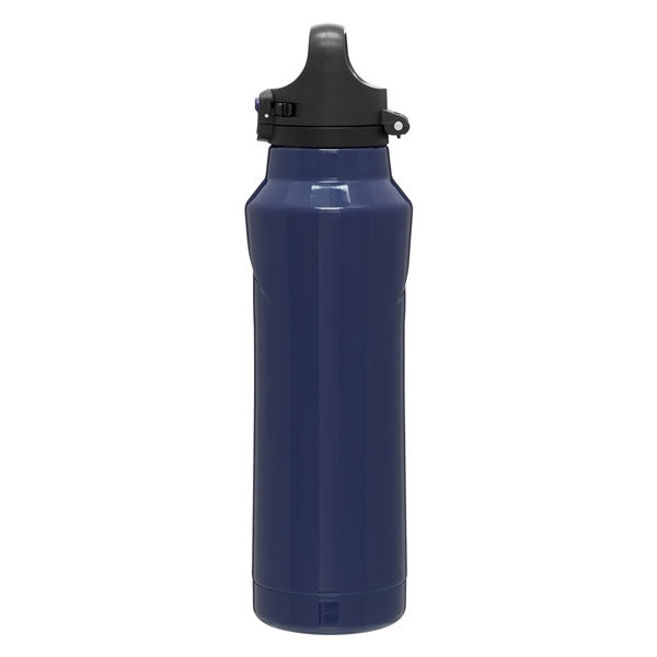 aerial view a blue h2go houston 20.9 oz vacuum insulated stainless steel bottle with push - button lid - blue, image 3 of 9